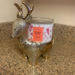 Bath and Body Works Reindeer Candle Holder Stand Holiday Christmas